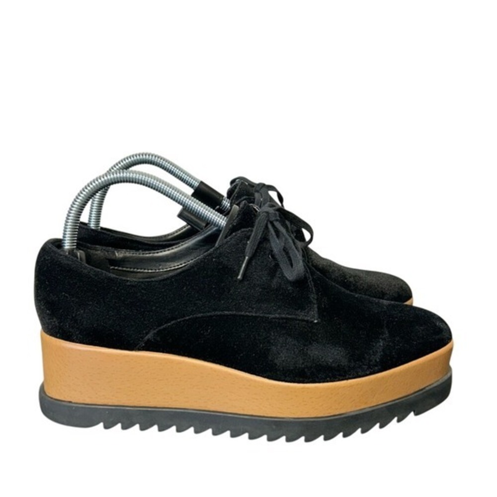 Charles & Keith Black Velvet Platform Oxfords - Sz 40 (US 10)